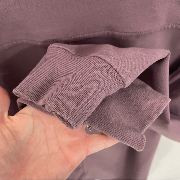 Athleta Retroterry Wrap Sweatshirt Damask Mauve XS Purple Tie Cardigan Yoga 2 - Picture 8 of 8